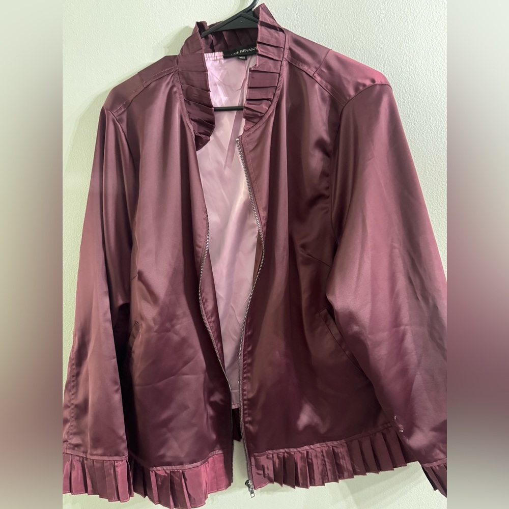 Lane Bryant Burgundy Bomber Jacket